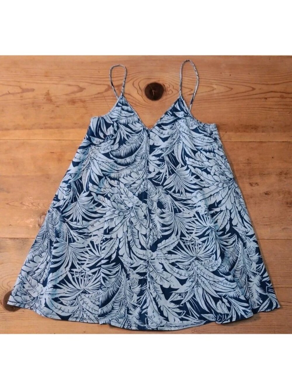 TopShop Moto Women US 2 Mini Dress Sundress Swim Coverup Aloha Floral Blue Beach